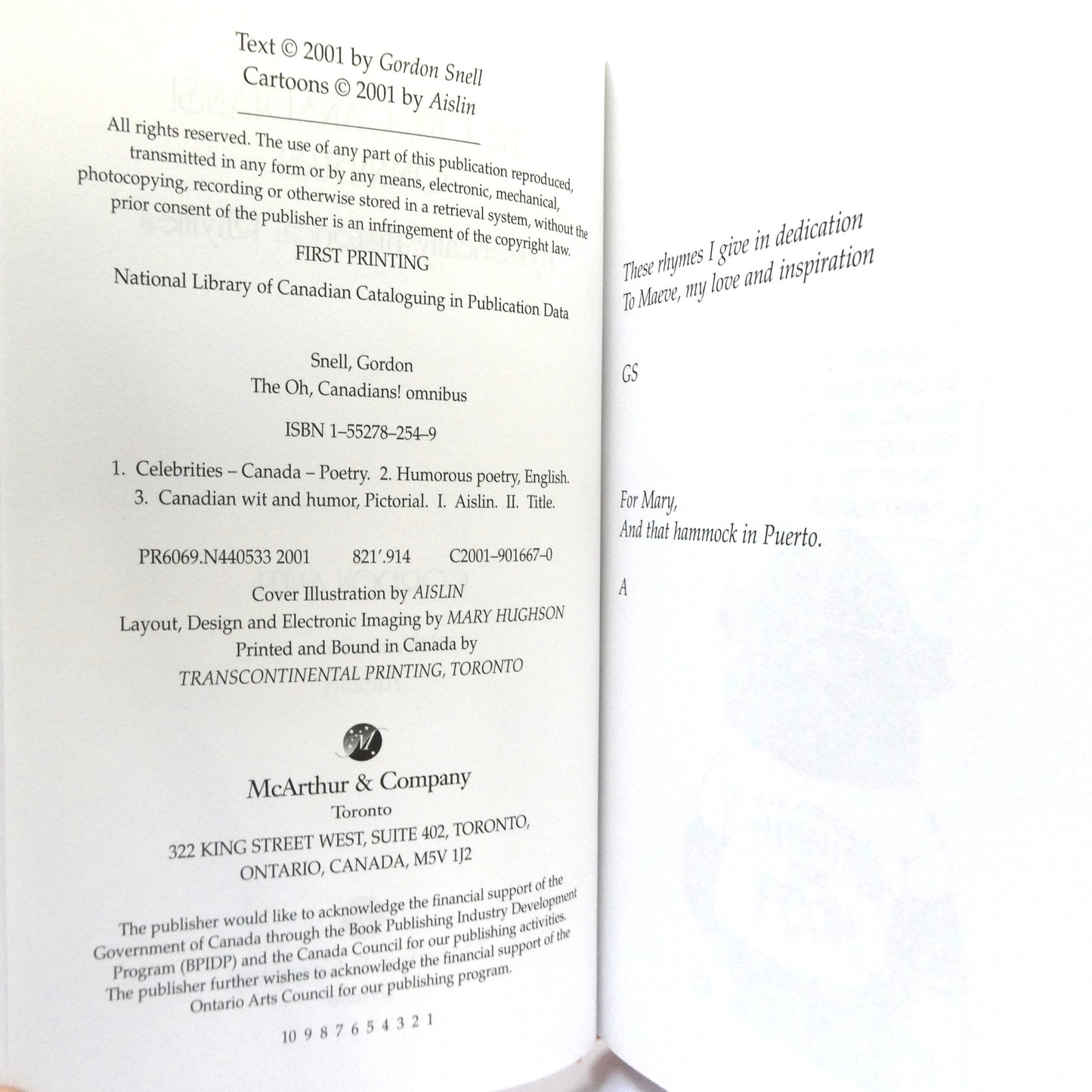 THE OH, CANADIANS OMNIBUS! Hysterically Historical Rhymes by Gordon Snell & AISLIN (2001 1st Ed.)