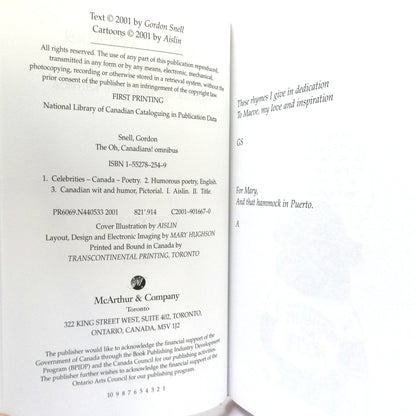 THE OH, CANADIANS OMNIBUS! Hysterically Historical Rhymes by Gordon Snell & AISLIN (2001 1st Ed.)