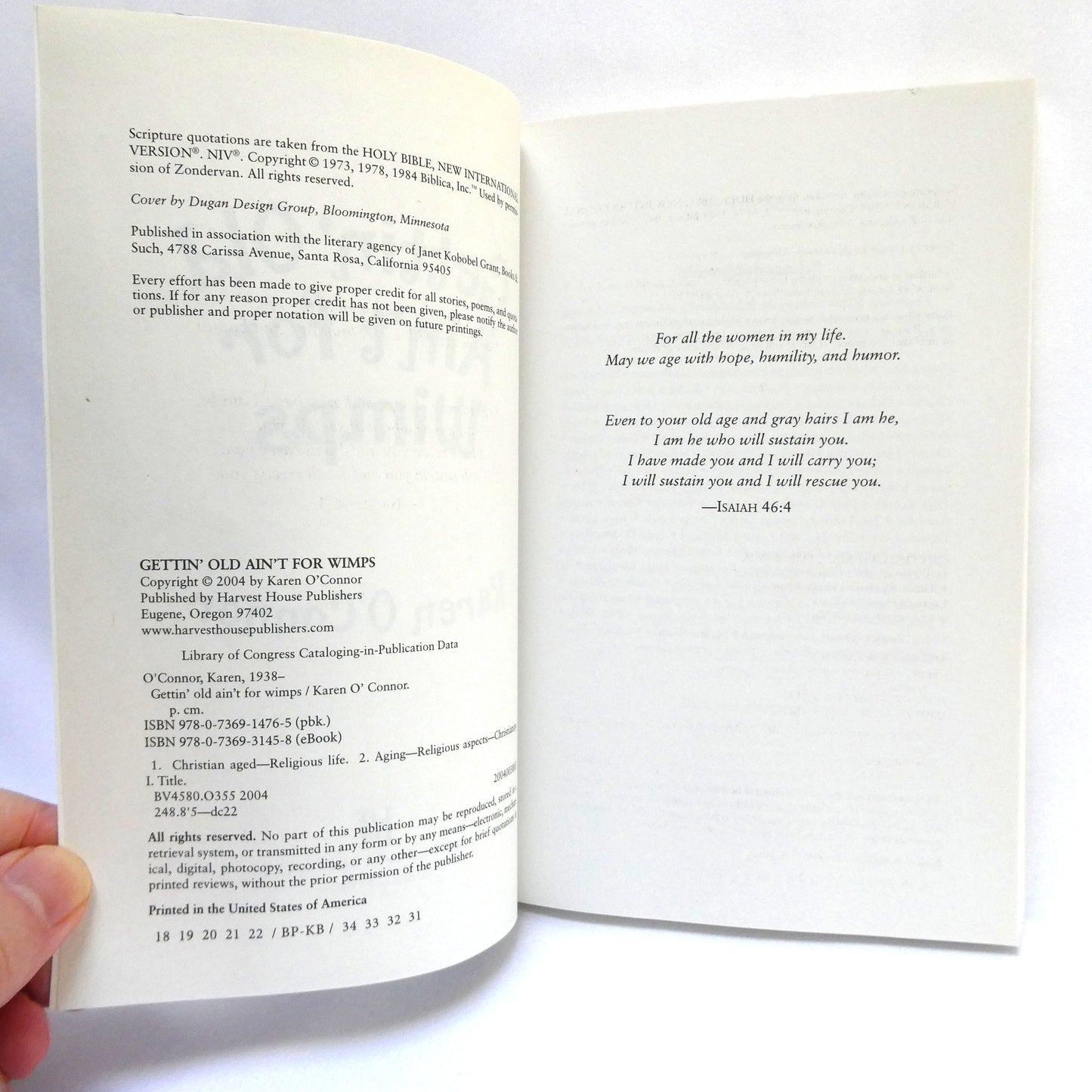 GETTIN' OLD AIN'T FOR WIMPS, Inspirations and Stories to Warm Your Heart and Tickle Your Funny Bone, by Karen O'Connor (2004 1st Ed.)