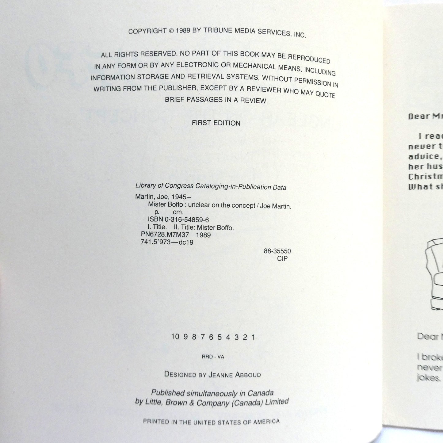 MISTER BOFFO, Unclear on the Concept, Cartoons by Joe Martin (1989 1st Ed.)