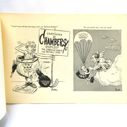 CARTOONS BY CHAMBERS '67, Canadian 100th Centennial Edition Political Cartoons by Bob Chambers from the Chronicle-Herald and The Mail-Star Newspapers, Halifax, Nova Scotia  (RARE: 1967 Expo 1st Ed.)