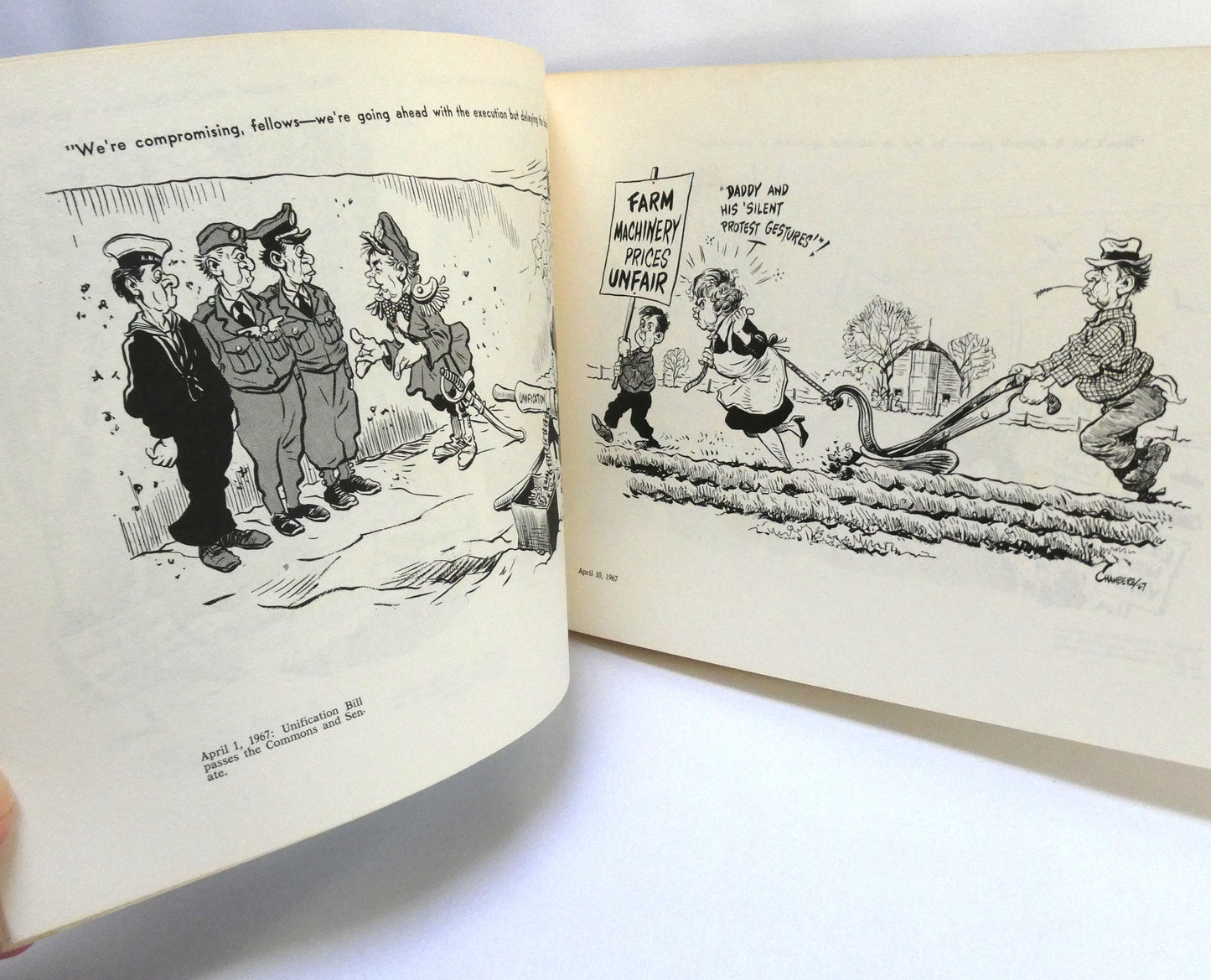 CARTOONS BY CHAMBERS '67, Canadian 100th Centennial Edition Political Cartoons by Bob Chambers from the Chronicle-Herald and The Mail-Star Newspapers, Halifax, Nova Scotia  (RARE: 1967 Expo 1st Ed.)
