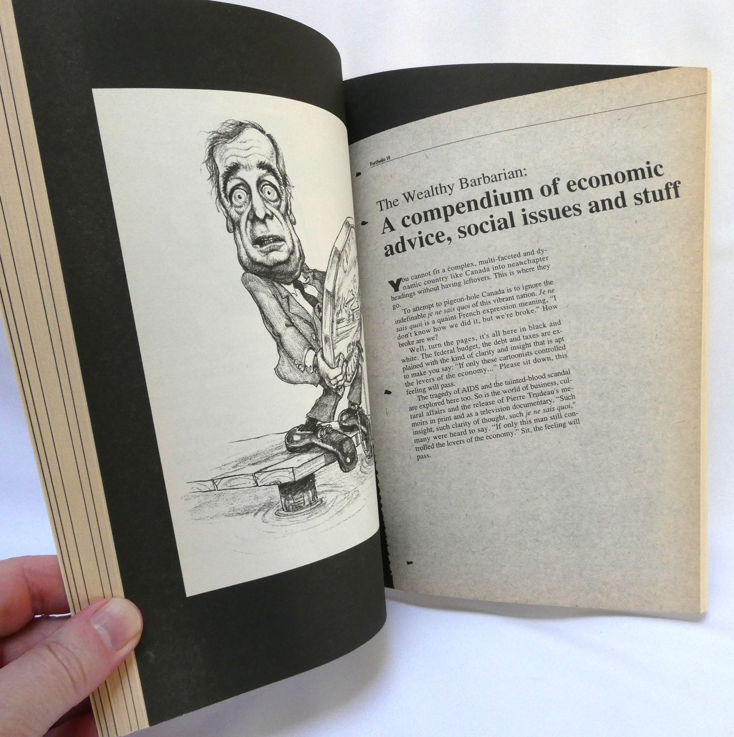PORTFOOLIO 10, The Year's Best Canadian Editorial Cartoons, Text by Ken MacQueen, Edited by Guy Badeaux  (1994 1st Ed.)