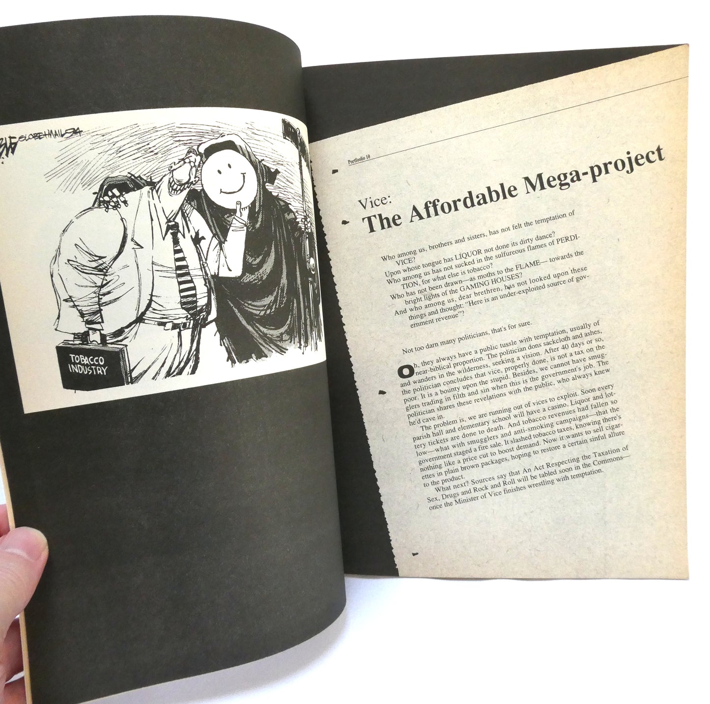 PORTFOOLIO 10, The Year's Best Canadian Editorial Cartoons, Text by Ken MacQueen, Edited by Guy Badeaux  (1994 1st Ed.)