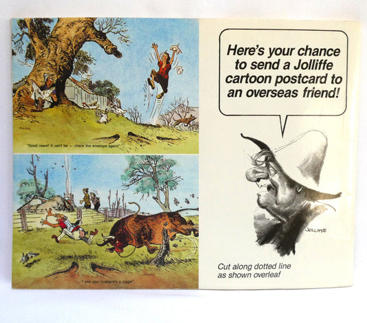 JOLLIFFE'S OUTBACK 119 FEATURING SALTBUSH BILL, A Collection of Australian Cartoons, by Eric Jolliffe (1986 1st Ed.)