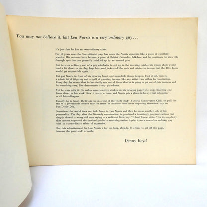 NORRIS, 16th Annual Collection of 101 Cartoons from The Vancouver Sun (1967 1st Ed.)