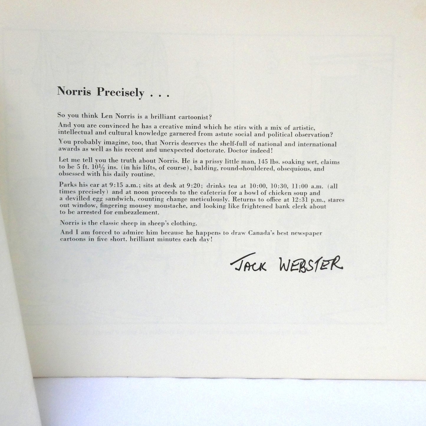 NORRIS, 22th Annual Collection of 101 Cartoons from The Vancouver Sun (1973 1st Ed.)