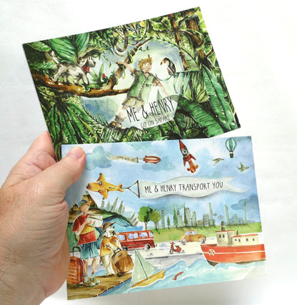 ME & HENRY By Mark Jeynes, Two-Book Special Package Includes Me & Henry Transport You, and Me & Henry Go On Safari