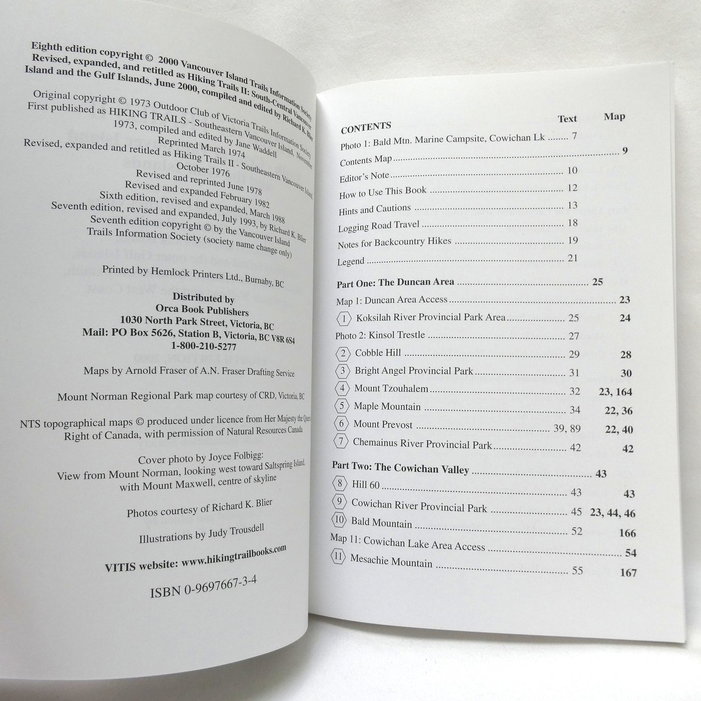 VICTORIA HIKING TRAILS I, and HIKING TRAILS II, Two-Book Special Package by The Vancouver Island Trails Information Society