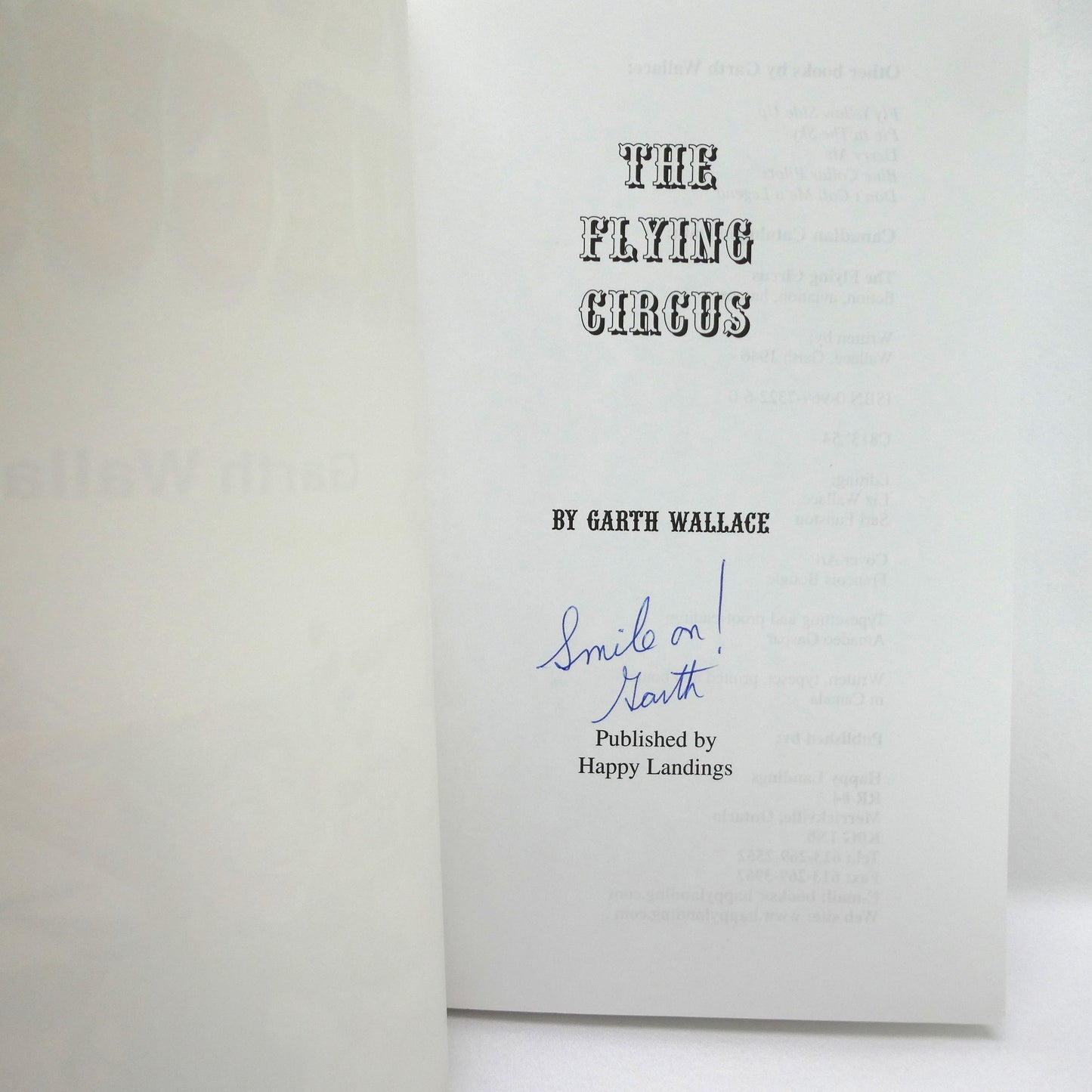 THE FLYING CIRCUS, Aviation Humour Stories, by Garth Wallace (1st Ed. SIGNED)