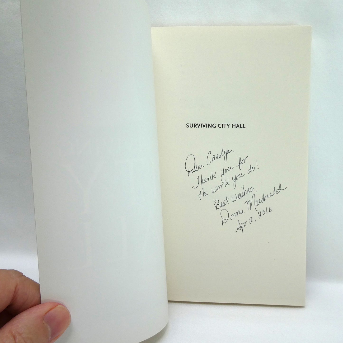 SURVIVING CITY HALL, by Donna MacDonald (1st Ed. SIGNED)