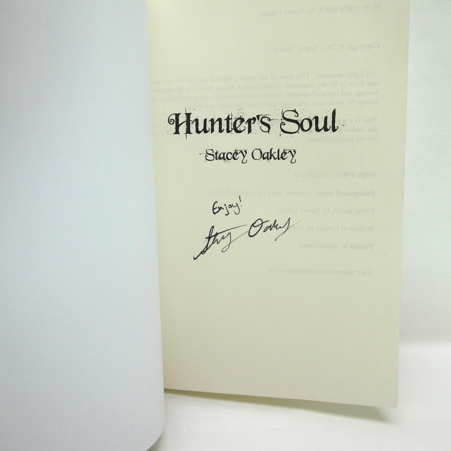 HUNTER'S SOUL, Fantasy Novel by Stacey Oakley (1st Ed. SIGNED)