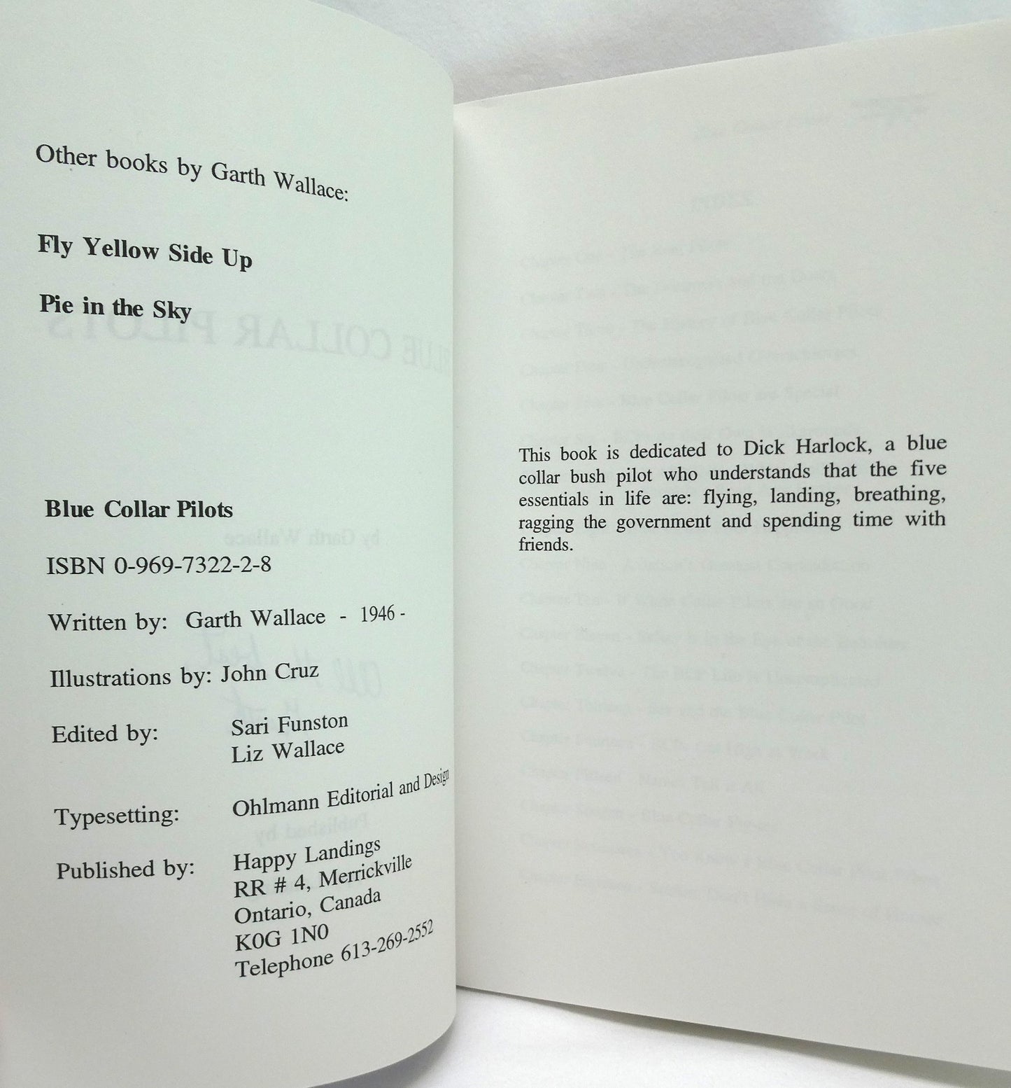 BLUE COLLAR PILOTS, A Humorous Tribute to the Real Pilots in Aviation, by Garth Wallace (1st Ed. SIGNED)