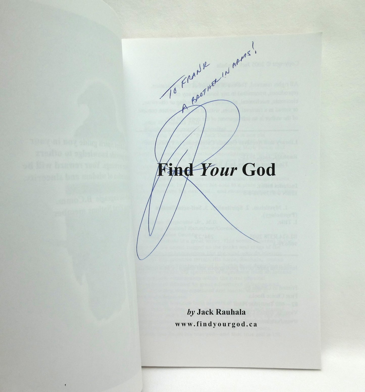 FIND YOUR GOD, A Pilgrim's Guide to the Cosmos, by Jack Rauhala (1st Ed. SIGNED)