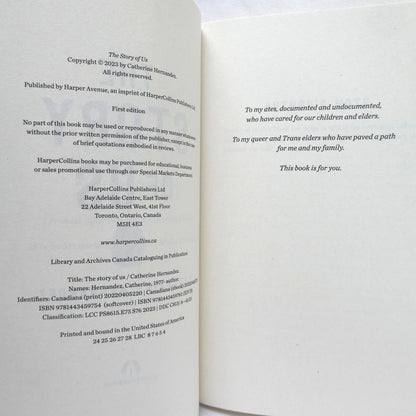THE STORY OF US, A Novel by Catherine Hernandez (1st Ed. SIGNED)