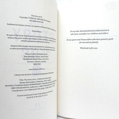 THE STORY OF US, A Novel by Catherine Hernandez (1st Ed. SIGNED)