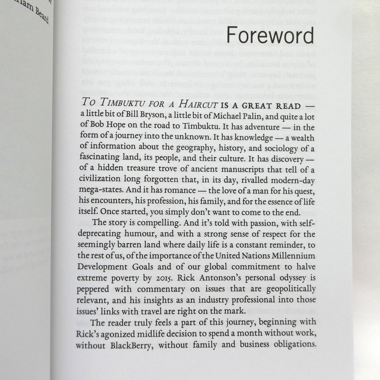 TO TIMBUKTU FOR A HAIRCUT, A Journey Through West Africa, by Rick Antonson (1st Ed. SIGNED)