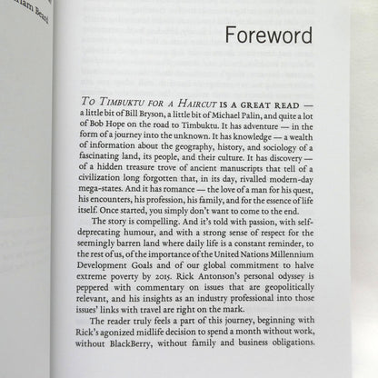 TO TIMBUKTU FOR A HAIRCUT, A Journey Through West Africa, by Rick Antonson (1st Ed. SIGNED)