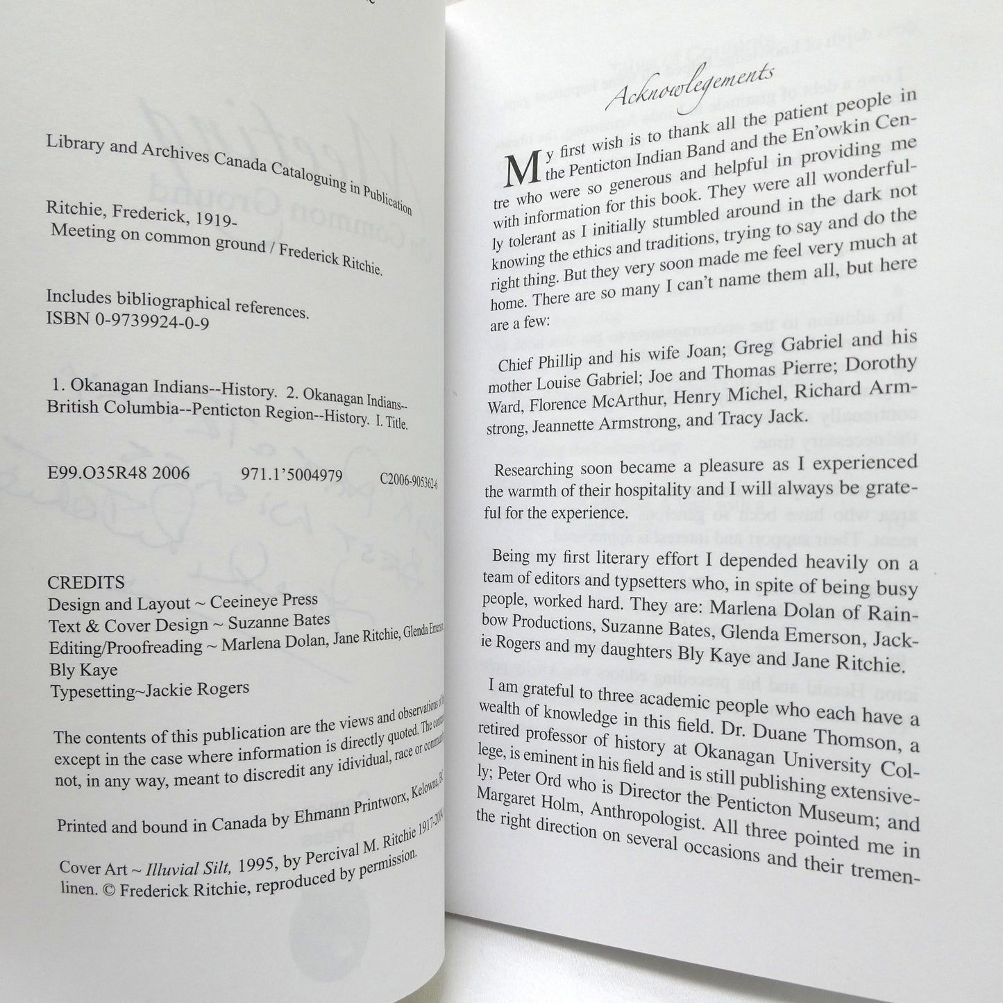 MEETING ON COMMON GROUND, A Collection of Thoughts by Fred Ritchie  (1st Ed. SIGNED)