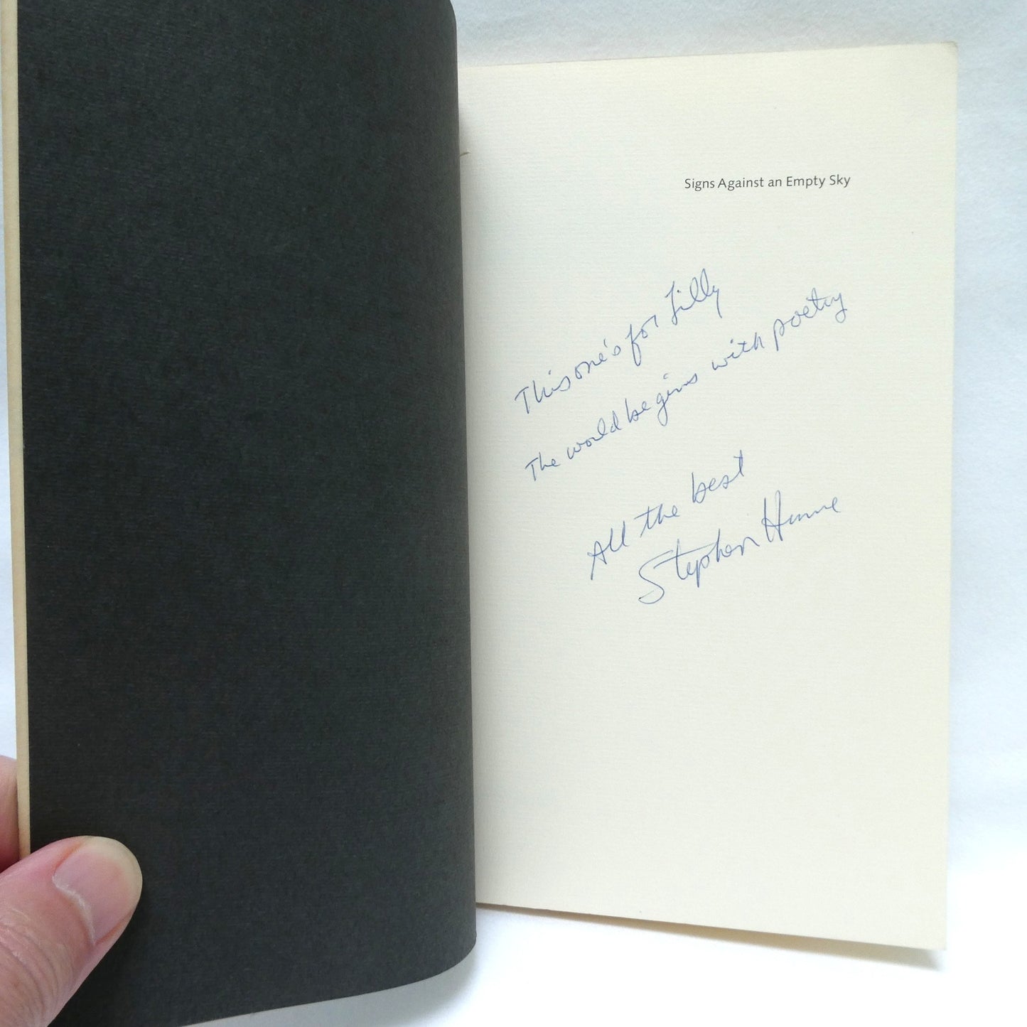 SIGNS AGAINST AN EMPTY SKY, A Collection of Poetry by Stephen Hume (1st Ed. SIGNED)
