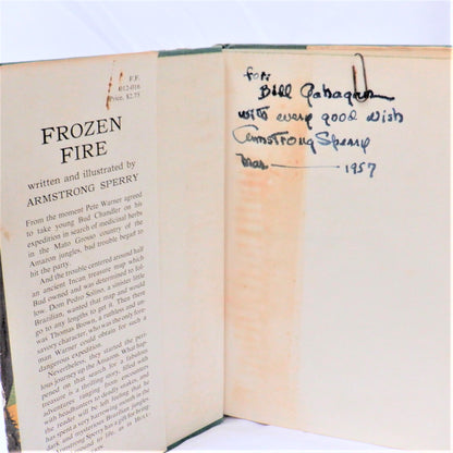 FROZEN FIRE, A Young Reader Amazon Jungle Adventure, Written and Illustrated by Armstrong Sperry (RARE 1st Ed. SIGNED)