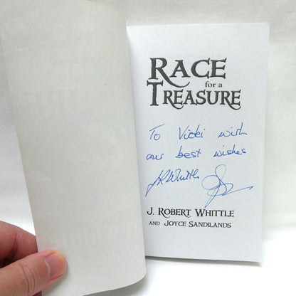 RACE FOR A TREASURE, A Genealogical Mystery, International Intrigue and Romance, by J. Robert Whittle and Joyce Sandilands (1st Ed. SIGNED)