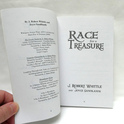 RACE FOR A TREASURE, A Genealogical Mystery, International Intrigue and Romance, by J. Robert Whittle and Joyce Sandilands (1st Ed. SIGNED)