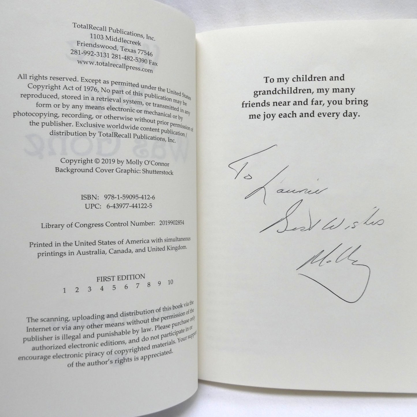 WHILE SHE WAS GONE, A Novel by Molly O'Connor (1st Ed. SIGNED)