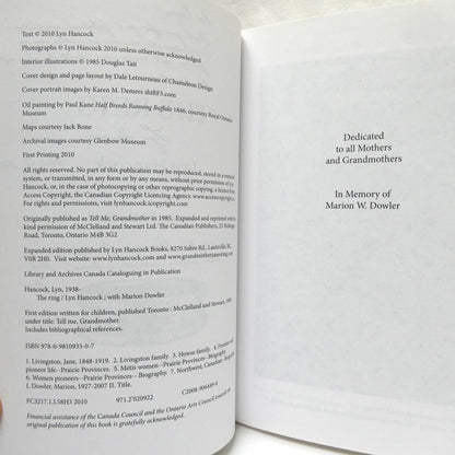 THE RING, Memories of a Métis Grandmother, by Lyn Hancock and Marion W. Dowler (1st Ed. SIGNED)