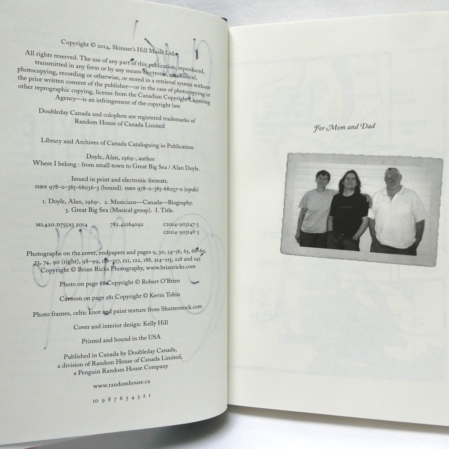 WHERE I BELONG, Small Town to Great Big Sea, by Alan Doyle (1st Ed. SIGNED)