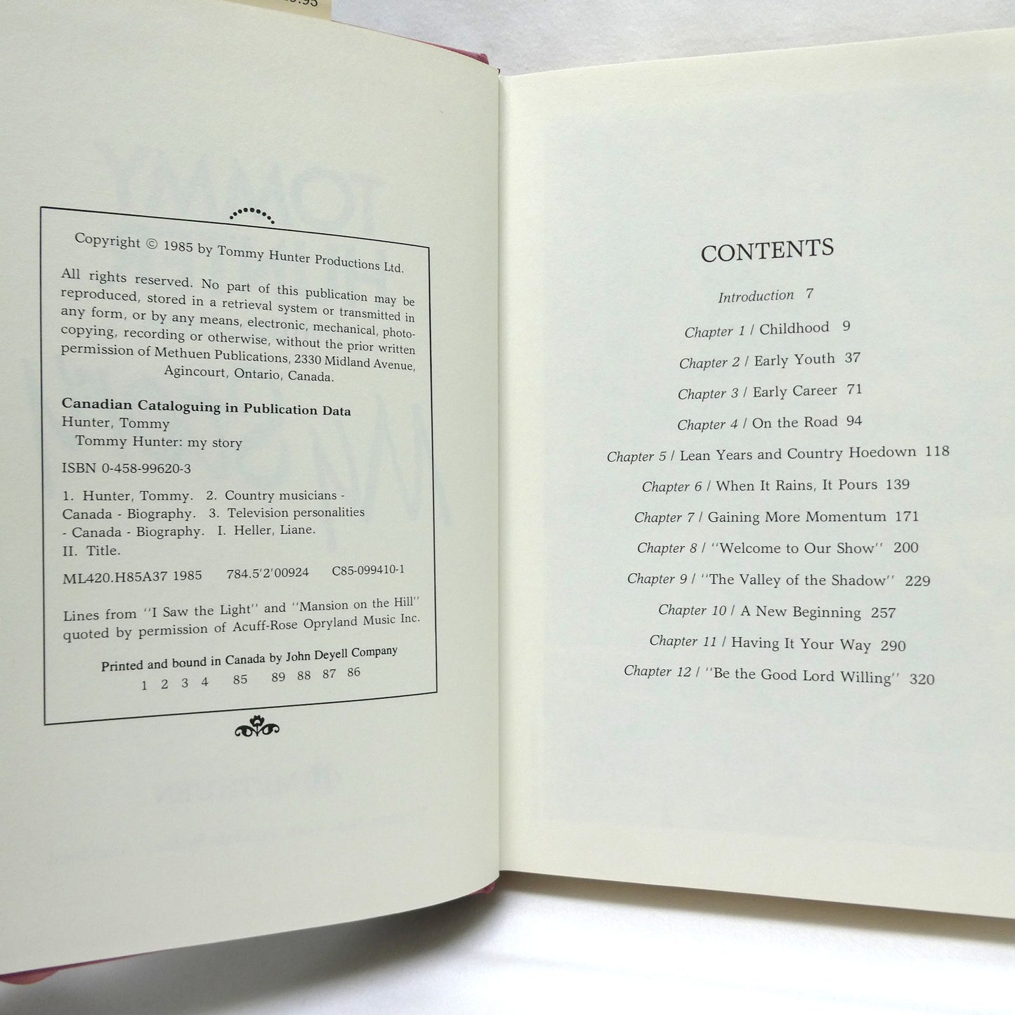 MY STORY, The Original 1985 Autobiography by Tommy Hunter, with Liane Heller (1st Ed. SIGNED)