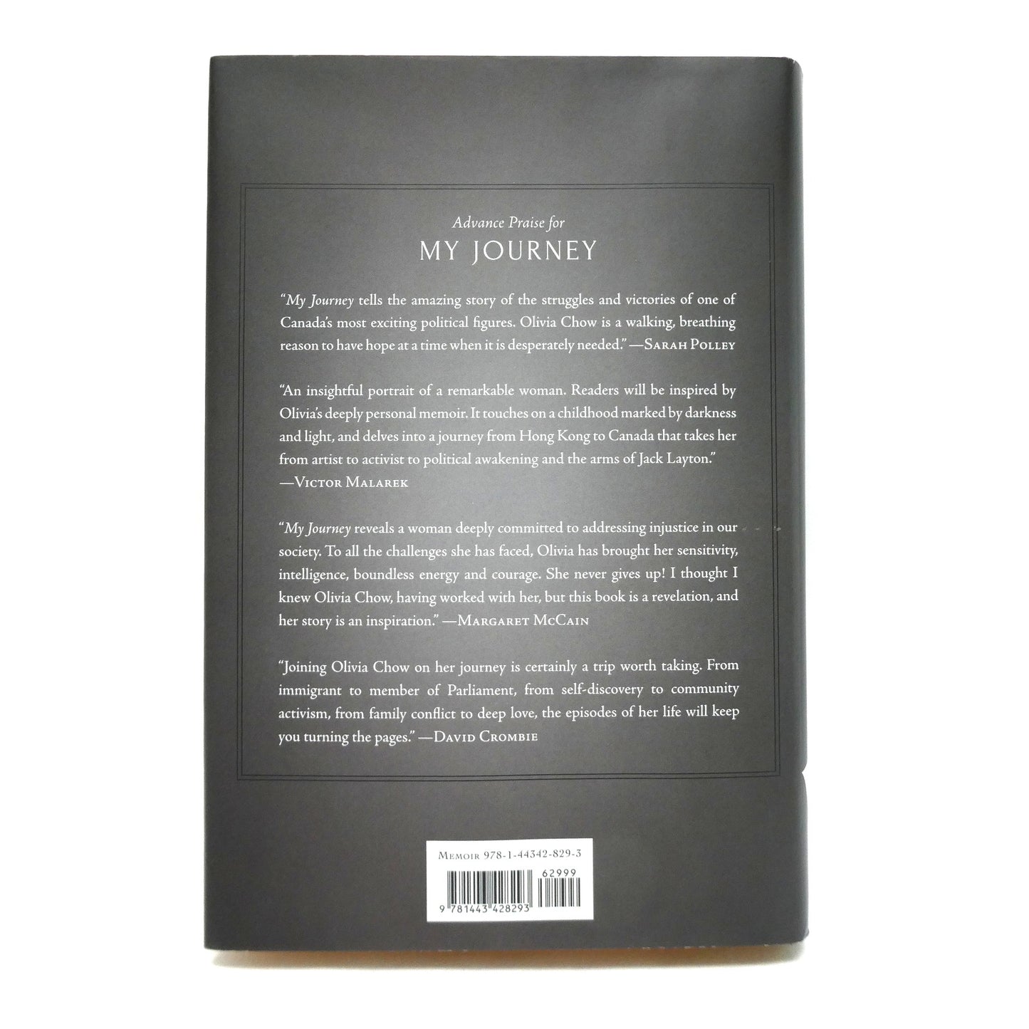 MY JOURNEY, A Memoir by Olivia Chow (1st Ed. SIGNED)