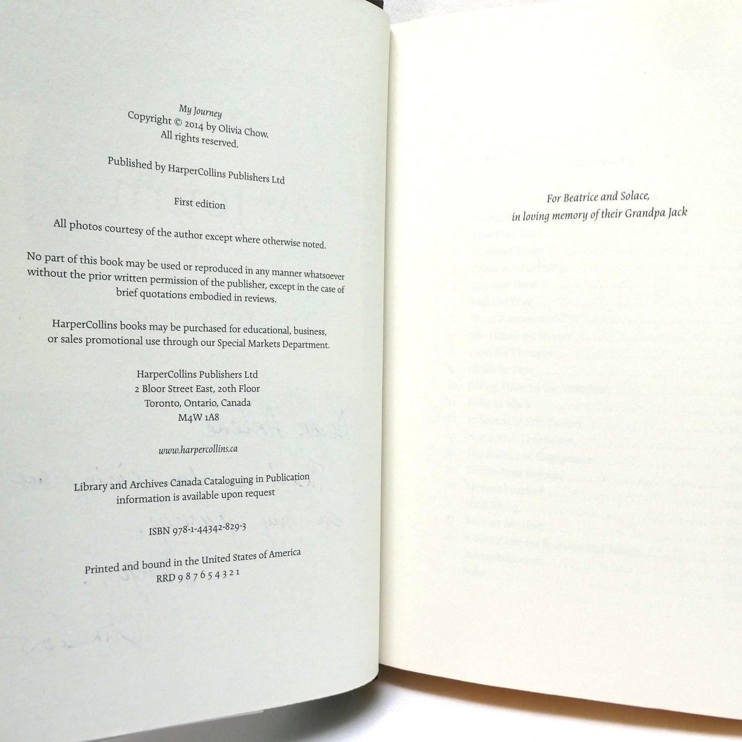 MY JOURNEY, A Memoir by Olivia Chow (1st Ed. SIGNED)