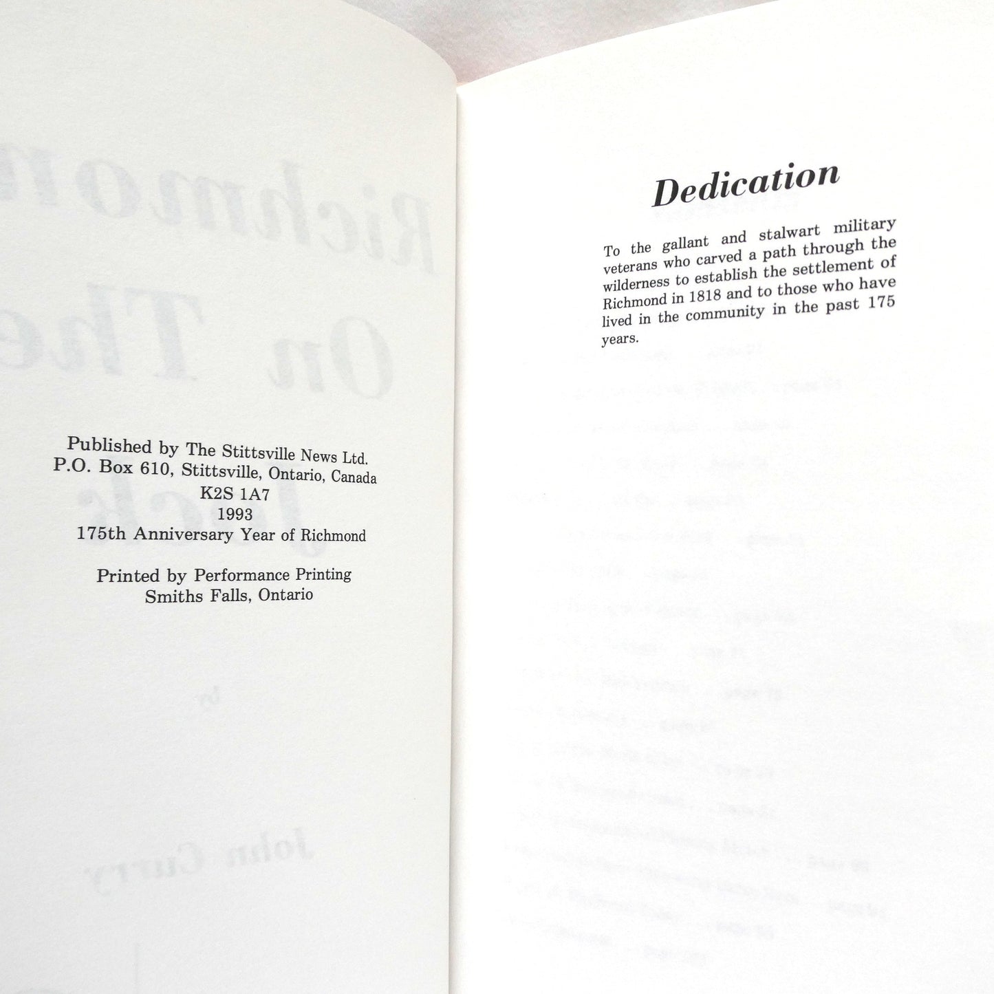 RICHMOND ON THE JOCK, by John Curry (1st Ed. SIGNED)