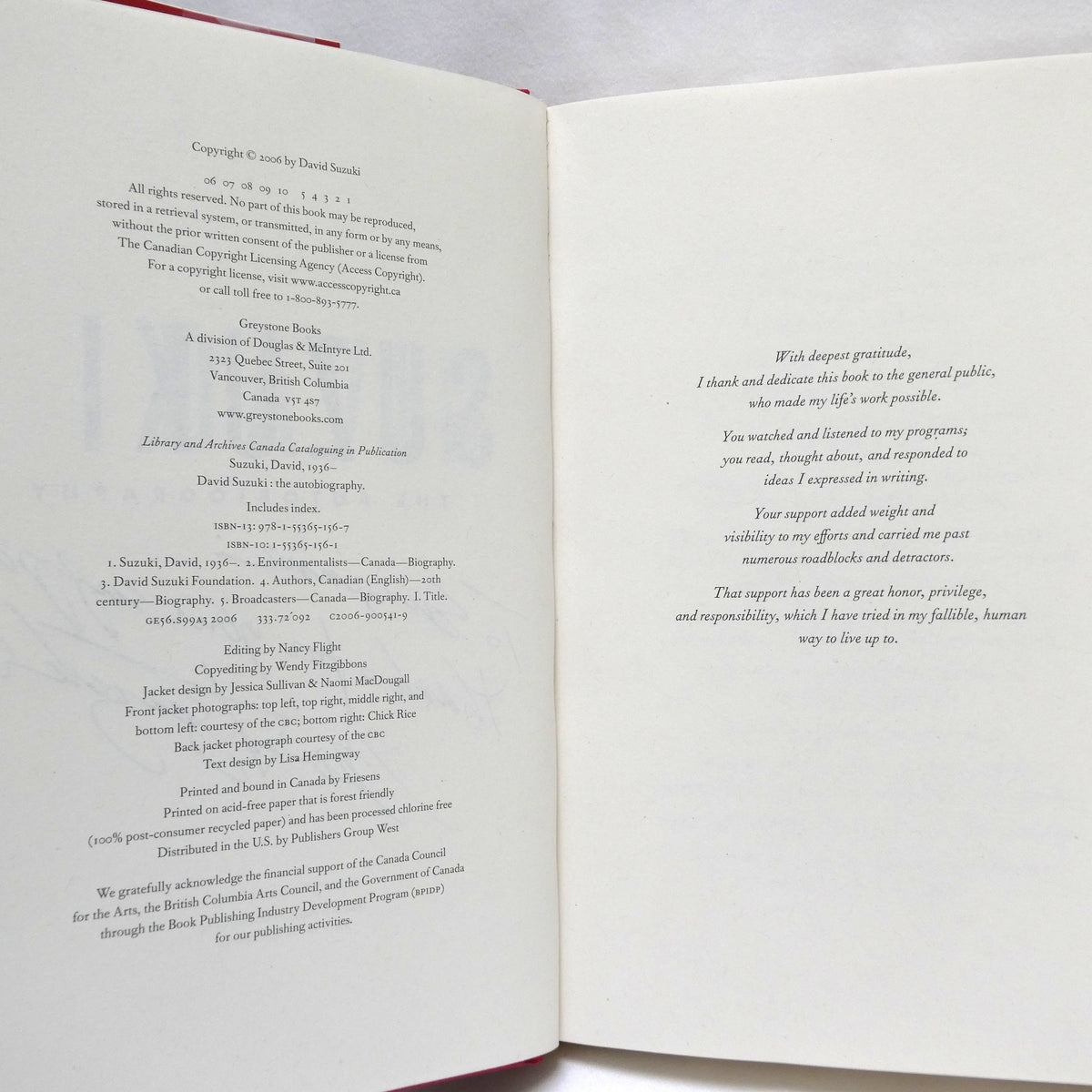 DAVID SUZUKI, The Autobiography by David Suzuki (1st Ed. SIGNED)