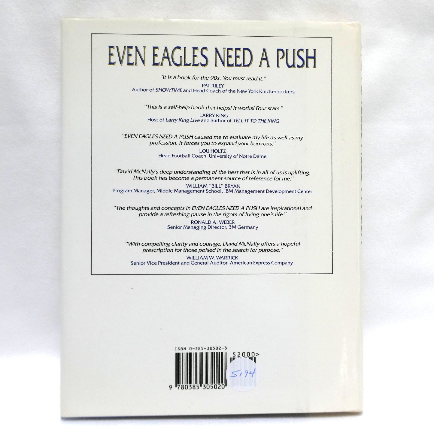 EVEN EAGLES NEED A PUSH, Learning to Soar in a Changing World, by David McNally (1st Ed. SIGNED)
