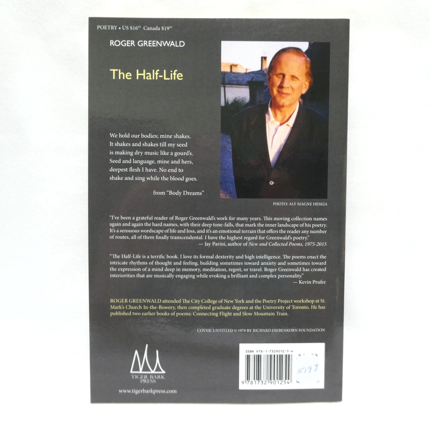 THE HALF-LIFE, Poetry by Roger Greenwald (1st Ed. SIGNED)