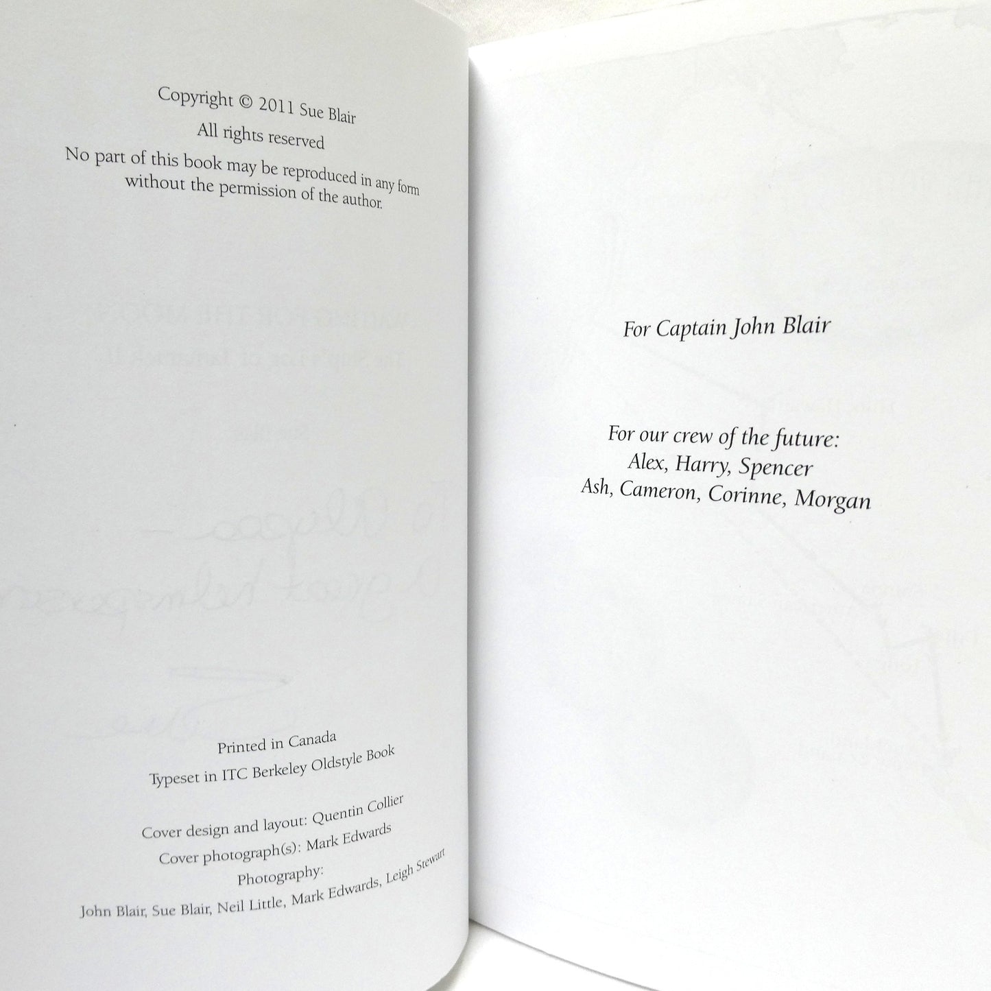 WAITING FOR THE MOON, The Ship's Log of Tamarack II, by Sue Blair (1st Ed. SIGNED)