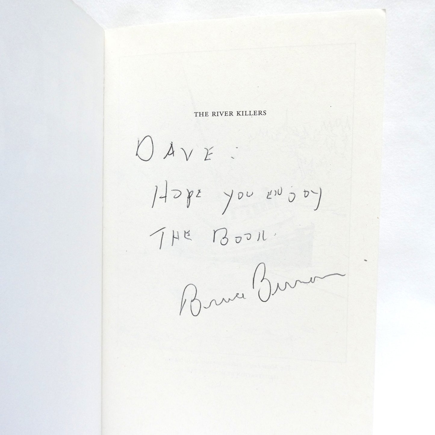 THE RIVER KILLERS, A Thriller Novel by Bruce Burrows (1st Ed. SIGNED)