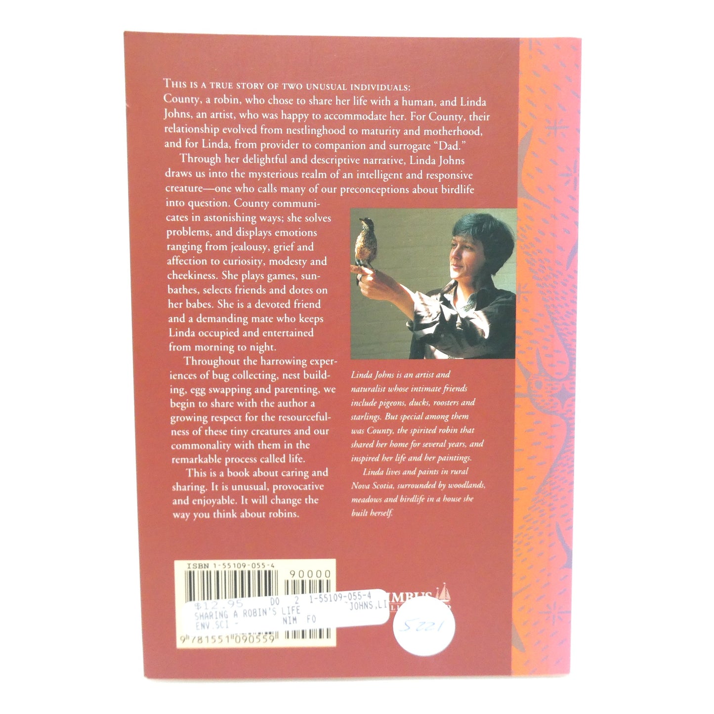 SHARING A ROBIN'S LIFE, by Linda Johns (1st Ed. SIGNED)