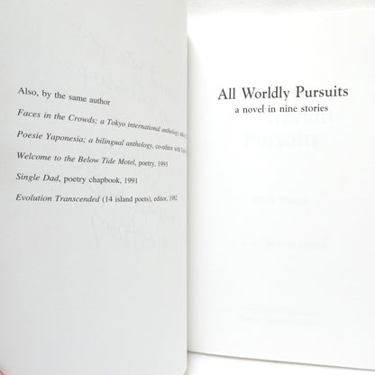 ALL WORLDLY PURSUITS, A Novel In Nine Stories, by Hillel Wright (1st Ed. SIGNED)