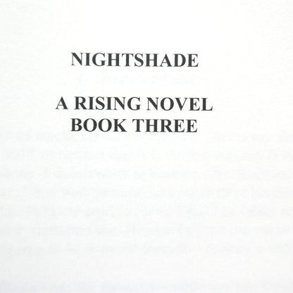 NIGHTSHADE, The Third Book in THE RISING SERIES, by Ann Knight (1st Ed. SIGNED)