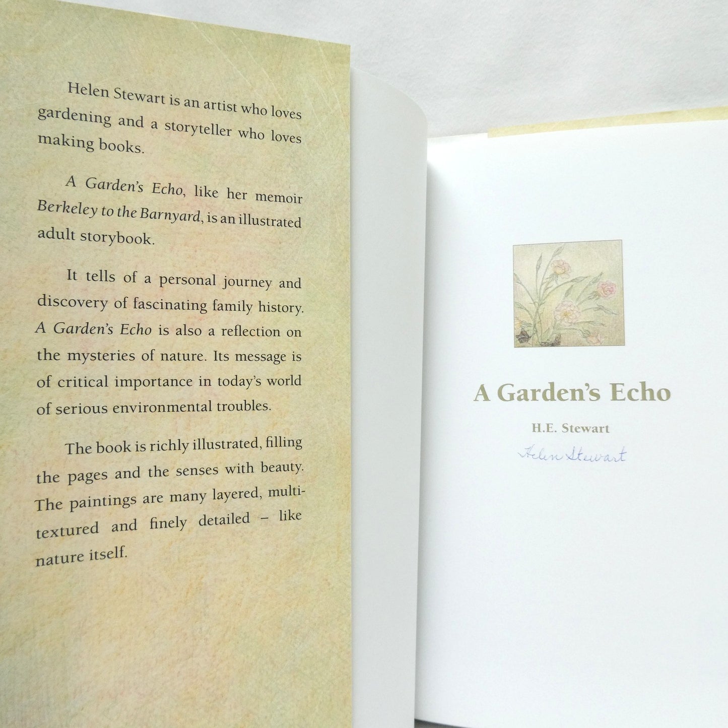 A GARDEN'S ECHO, by H.E. Stewart (1st Ed. SIGNED)