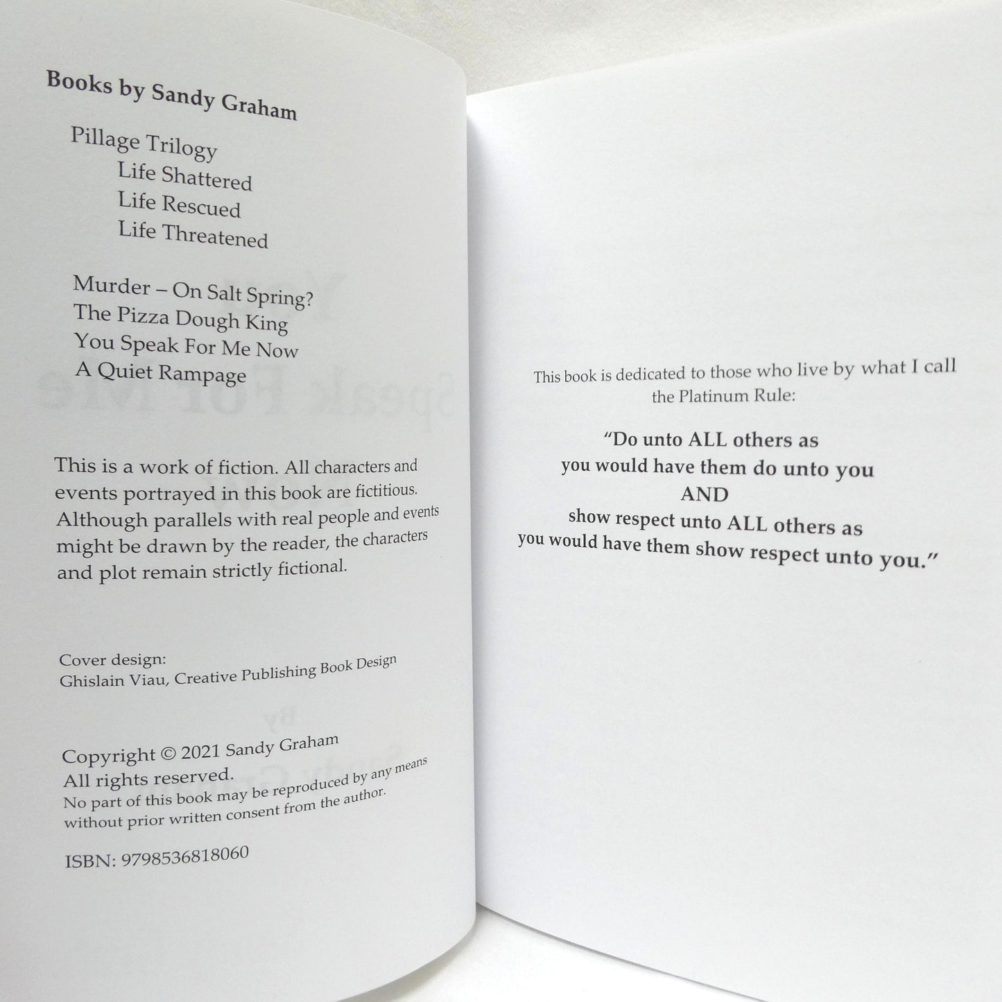 YOU SPEAK FOR ME NOW, A Novel by Sandy Graham (2021 1st Ed.)