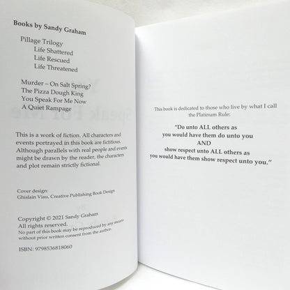 YOU SPEAK FOR ME NOW, A Novel by Sandy Graham (2021 1st Ed.)