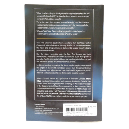 ASPER NATION, Canada's Most Dangerous Media Company, by Marc Edge (2007 1st Ed.)