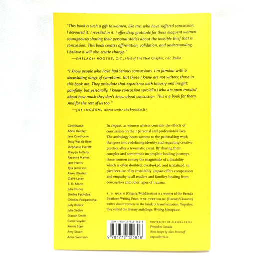 IMPACT, Women Writing After Concussion, Edited by E.D. Moring and Jane Cauthorne (2021 1st Ed.)