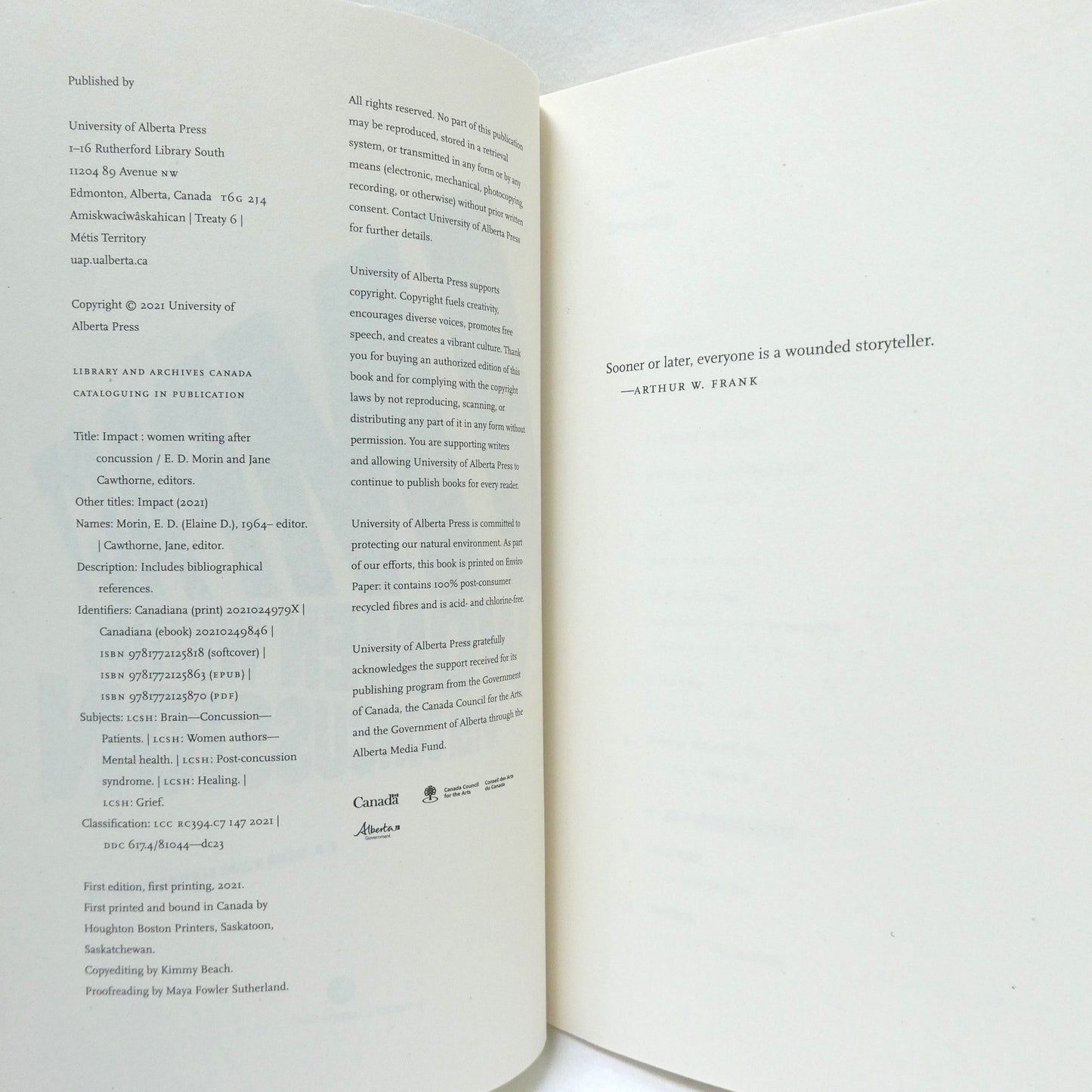 IMPACT, Women Writing After Concussion, Edited by E.D. Moring and Jane Cauthorne (2021 1st Ed.)