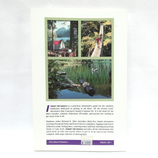 ISLAND ADVENTURES, An Outdoor Guide to Vancouver Island, by Richard K. Blier (1993 1st Ed.)