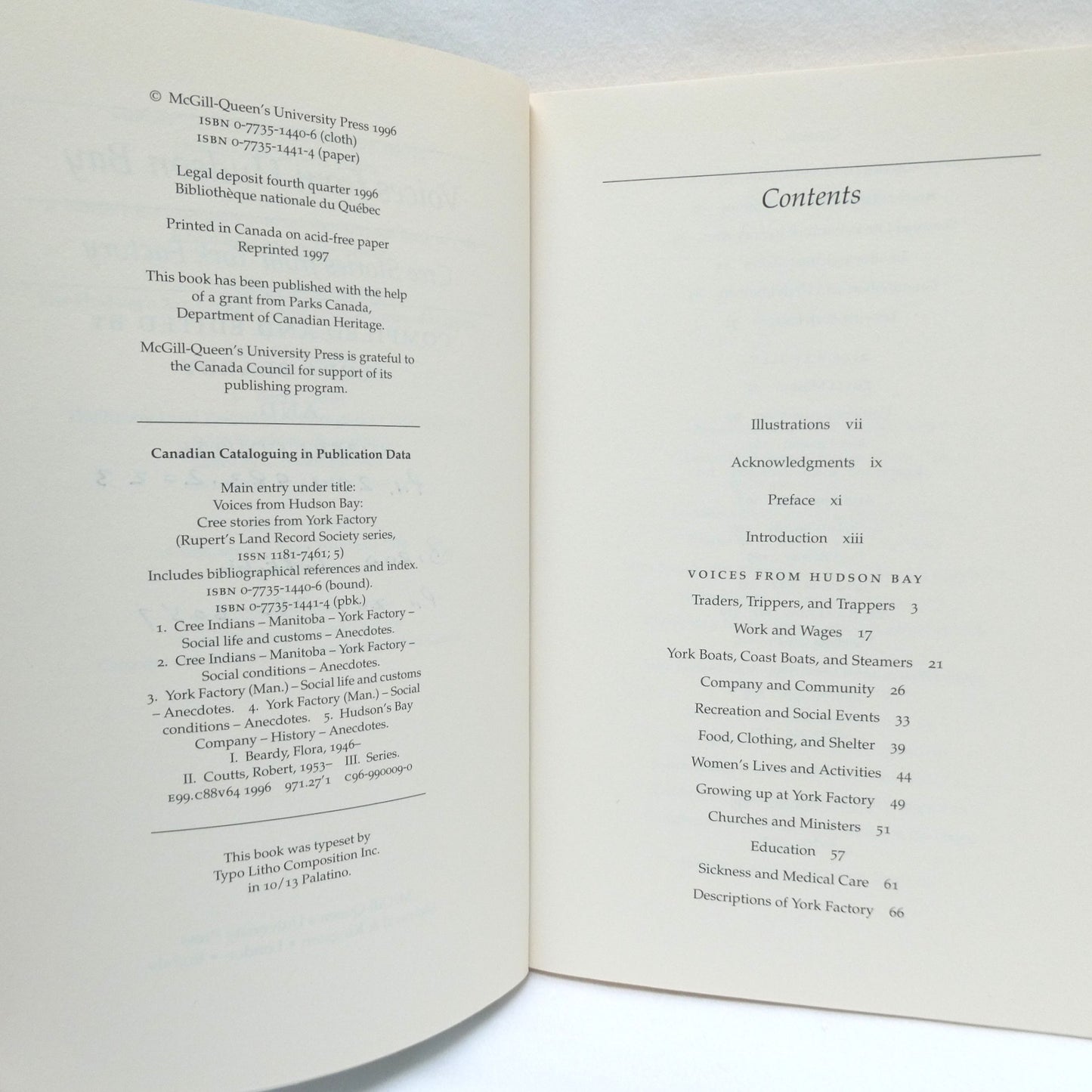 VOICES FROM HUDSON BAY, Cree Stories from York Factory, Edited by Flora Beardy and Robert Coutts (1997 1st Ed.)